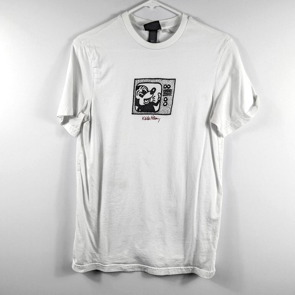 H&M x Keith Haring Disney Mickey Mouse Collab Graphic Tee White Small S Art - Picture 2 of 4